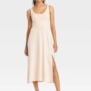 Elegant Cream Sleeveless Dress Size L